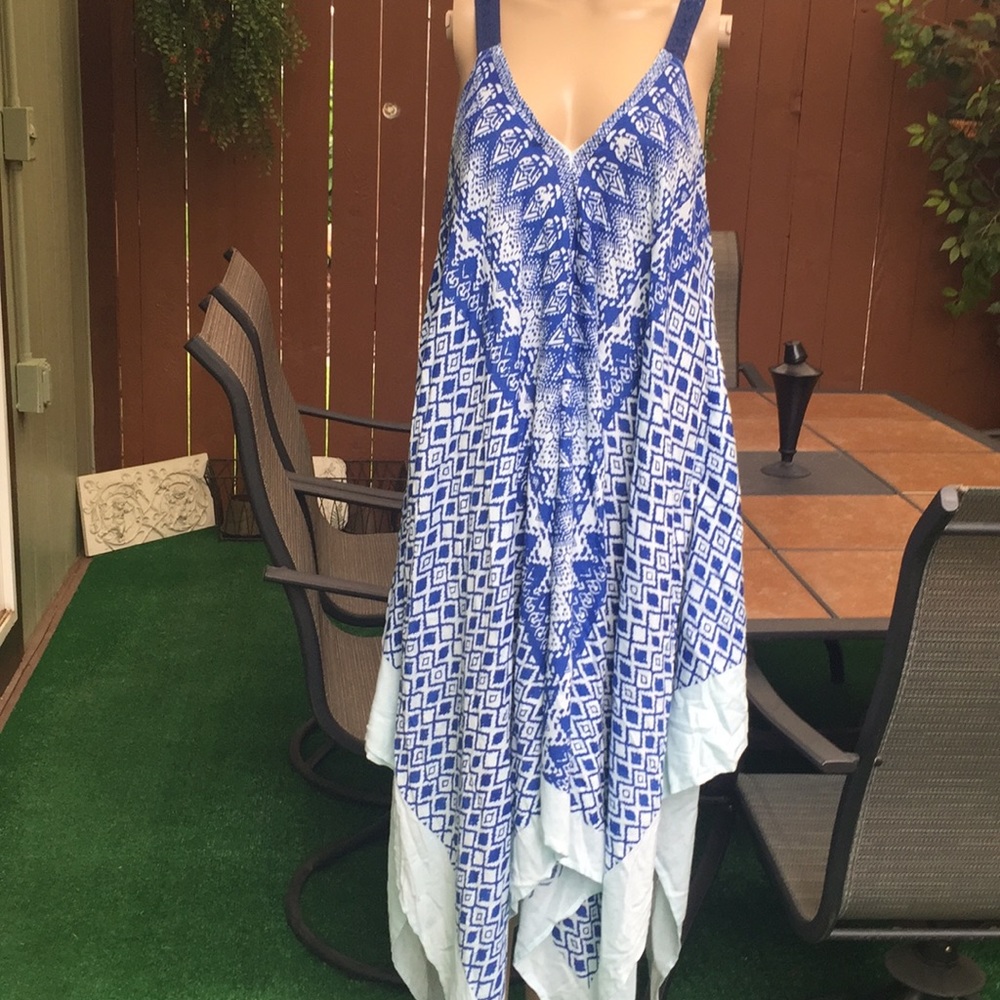 Blue Batik swimsuit coverup One size